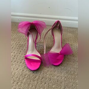 Women's Bow Heels Open Toe Stiletto pink